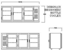 Picture of 2100mm long × 700mm deep × 900mm high - 3 hinged glass doors both sides